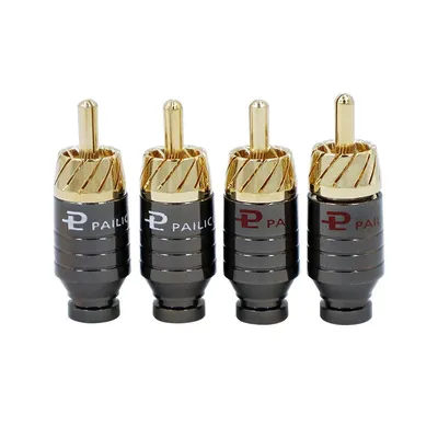 4Pcs Luxury Soldering RCA Plug Jack Connector Speaker Audio Output/Input Adapter Plug Gold plated