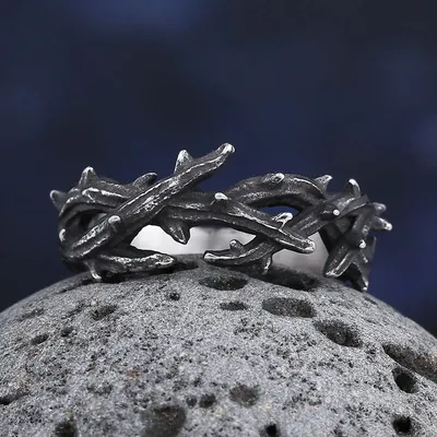 Personality 2024 New 316L Stainless Steel Irregular Thorns Couple Ring Retro Finger Anels For Man