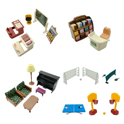 miniature dollhouses pretend kids toys classroom furniture sports facilities piano room library Gifts for Child