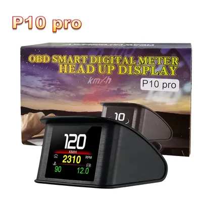 P10 PRO Car OBD2 Head Up Display Digital Speedometer On Board Computer Overspeed Alarm Engine Fault