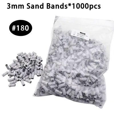 1000pcs 3mm Mini Zebra Sanding Bands Stainless Steel Nail Drill Bits Mandrel Electric Manicure