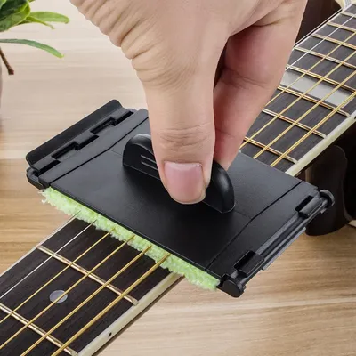 Acoustic Electric Guitar Bass Strings Cleaner Brush Board Scrubber Fingerboard Rub Cleaning Tool