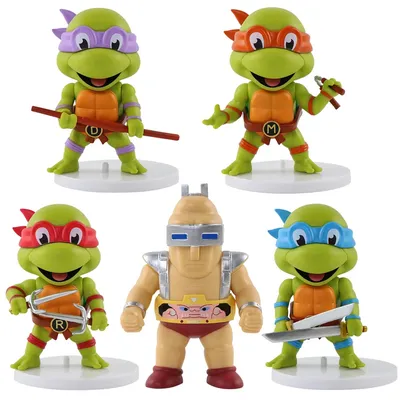 5 Pcs/Set Teenage Mutant Ninja Turtles Q Version Figure 8-10cm Raphael Donatello Action Figurine