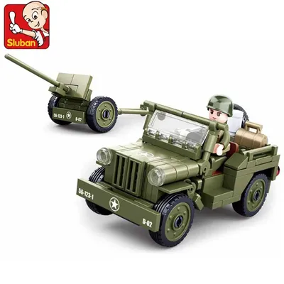143Pcs Military Vehicle World War II Normandy Landing US WILLYS Car Building Blocks Kits Army Car Classic Model Bricks Kids Toys