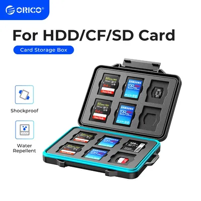 ORICO SD Memory Card Storage Case Micro SD Card Storage Holder Case Waterproof Soft Lining for