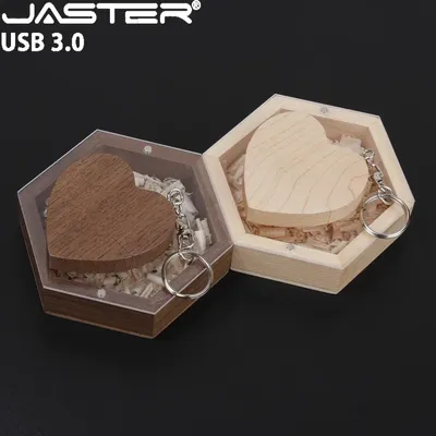 High Speed USB 3.0 Flash Drive 128GB Wood Box Free Logo Pen Drive 64GB Creative Gifts Memory Stick