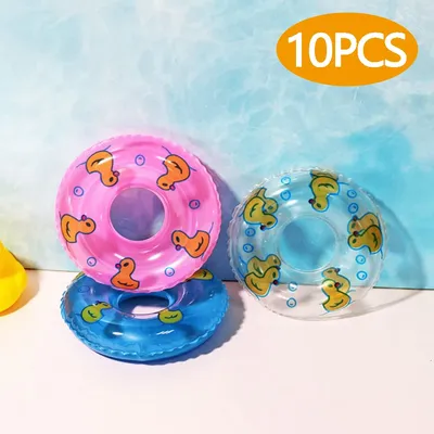 2/4/6/10Pcs Kids Mini Swim Ring Bath Toy Summer Fun Swimming Pool Float Ring Toys for Rubber Ducks