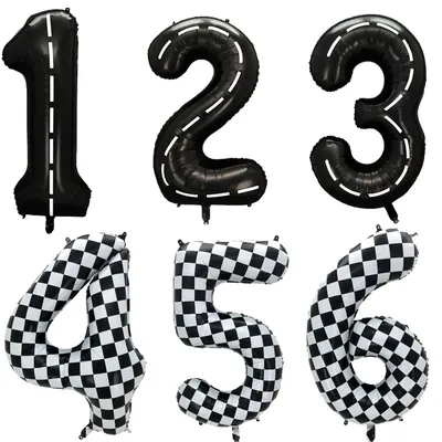 40'' Number Race Car Balloon Racetrack Balloon Truck Bike Wheels Tire Racing Car Theme Party Supplies Boys' Birthday Party Favor