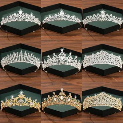 Silver Color Crown and Tiara Wedding Hair Accessories For Women Crown For Bridal Crystal Rhinestone Diadema Tiaras Bride Crown
