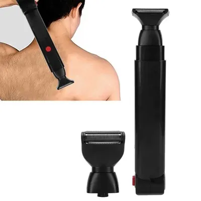 Long handle waterproof men back shaver USB rechargeable body hair trimmer folding back shaver for