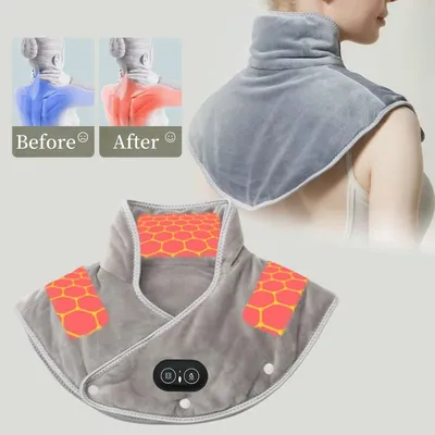 Electric Heating shoulder Neck Pad Massager USB Cervical Brace Wrap Thermal Compress Relieve Pain