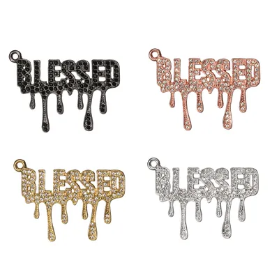 10pcs BLESSD Rhinestone Letter Charms For Bracelet Bangle Jewelry Making DIY Accessories Wholesale