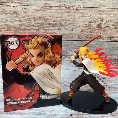 Cartoon Anime Demon Slayer Action Figure Rengoku Kyoujurou Fighting Kimetsu No Yaiba PVC Collectible