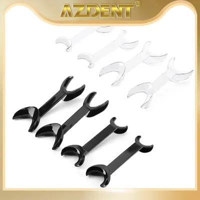 AZDENT Dental T-Shape Retractor Mouth Opener Double Head 4pcs Orthodontic Teeth Mouth Opener Dentistry Tools Small Large Lab