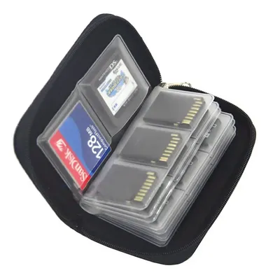 Memory Card Collect Bag SD Card Carrying Case Holder Wallet with 22 Slots for CF/SD/Micro SD/SDHC/MS/DS Card Bag Game Camera SD