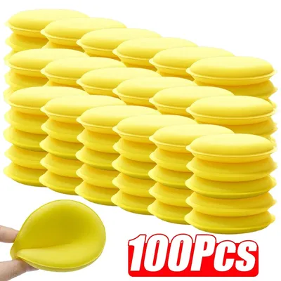 100/50Pcs High Density Car Waxing Polish Sponges Foam Applicator Pads Round Curing and Polishing