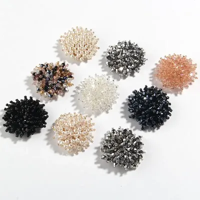 1.4 inch 3.7CM Crystal Rhinestone Buttons Embellishment For Cloth Shoes Bags Decoration Bead