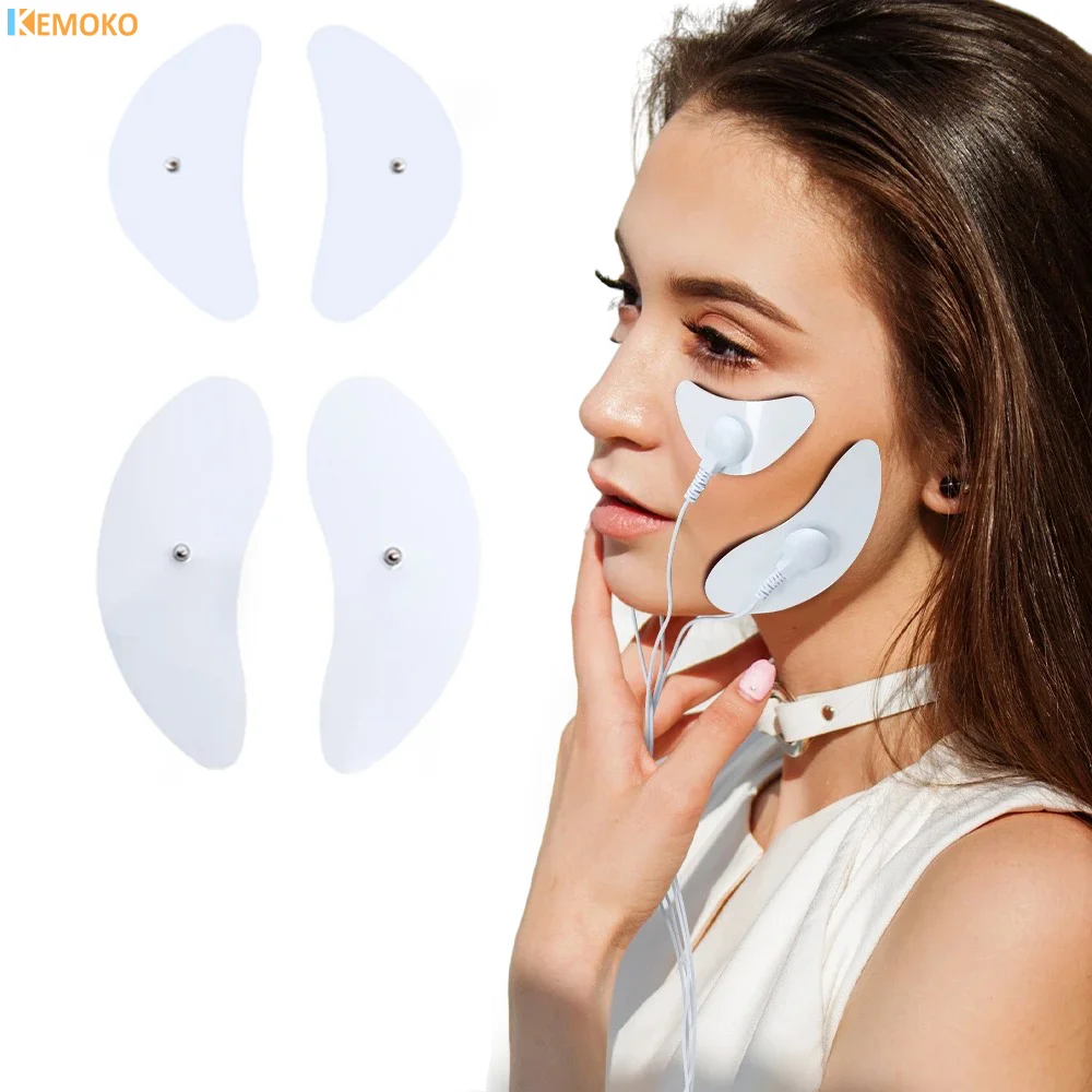 Tens EMS Muscle Stimulator Electrode Pads Fabric Replacement Pads Facial Lifting Jawline Face Massager Tens Acupuncture Digital