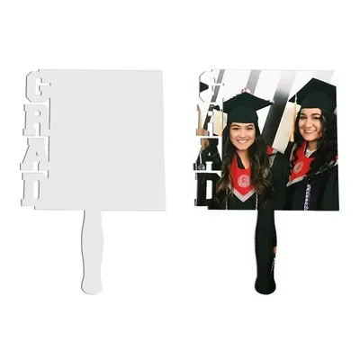 10Pcs/Lot 6.95*10.7 Inch Big Size Sublimation Blanks Grad Fans 2025 Fans Hand Paddle For Custom