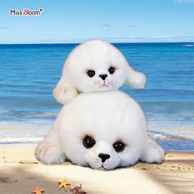 Dropshipping Soft Cute Seals Plush Toy Sea World Animal Sea Lion Plush Stuffed Doll Big Eyes Baby