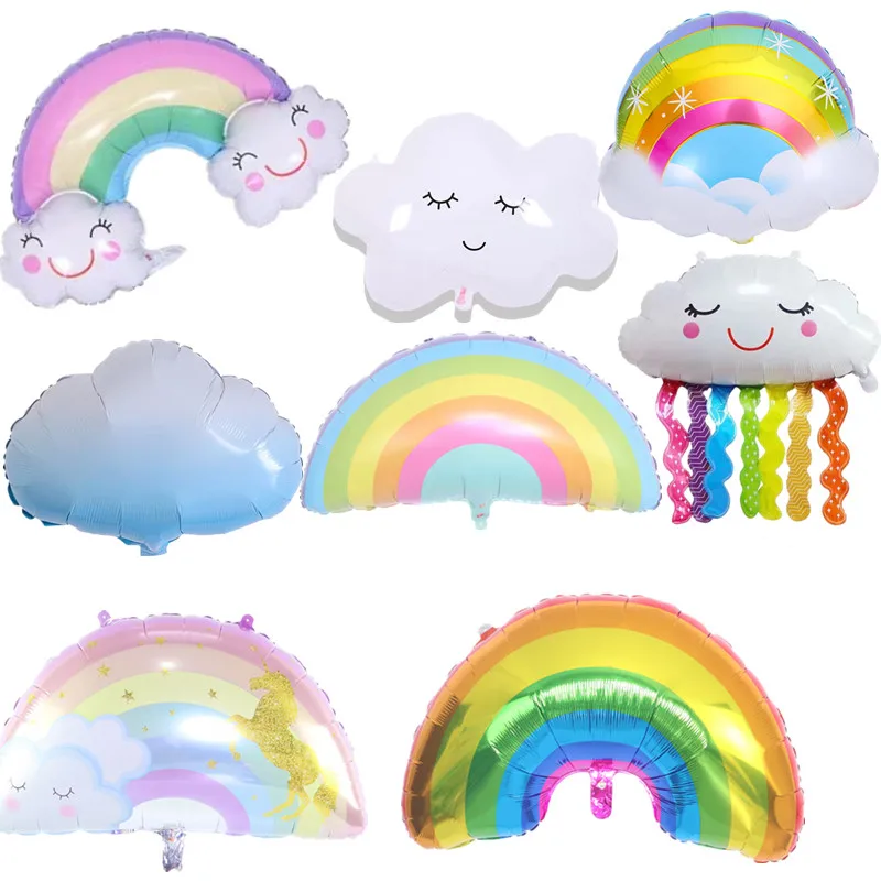 New large cloud rainbow series aluminum film balloon children's toy birthday party kindergarten classroom decoration supplies