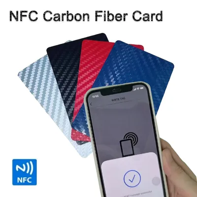 1Piece NFC Carbon Fiber Smart NFC Card NFC Business Card Fast Reading Ntag 215 Blank NFC Card