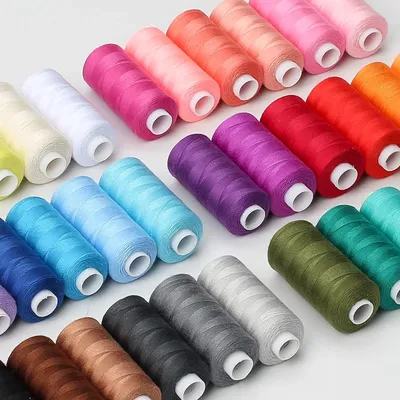 6 Colors/Set Yarn Sewing Thread Roll Machine Hand Embroidery 400 Yard Each Spool 100% Polyester