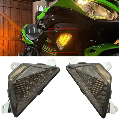 Front LED Turn Signal For KAWASAKI NINJA 250 300 400 650 1000SX ZX6R ZX25R Z1000SX ER6F Motorcycle