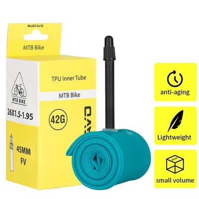 GUSTAVO Ultralight Bike Inner Tube 26 27.5 X1.5-1.95 Inches MTB Bicycle TPU Material Tire 45mm