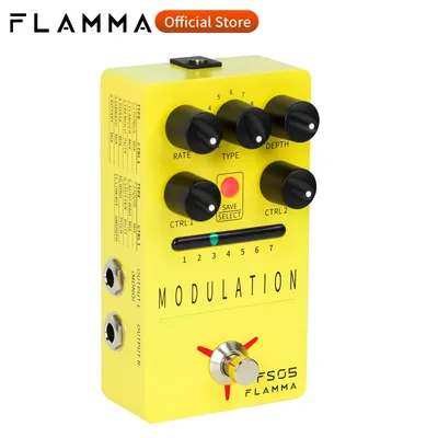 FLAMMA FS05 Modulation Pedal Stereo Digital Guitar Effects Pedal with 11 Modulation Effects and 7 Preset Slots True Bypass