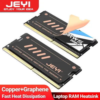 JEYI Graphene Laptop RAM Heatsink, Dual-Layer Graphene and Copper Foil Design Cooler Memory Radiator