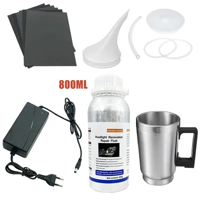 Car Headlight Restoration Polishing Repair Liquid Polymer 800ML Evaporator Cup Garage Tool Car Headlight Varnish Scratch Remover