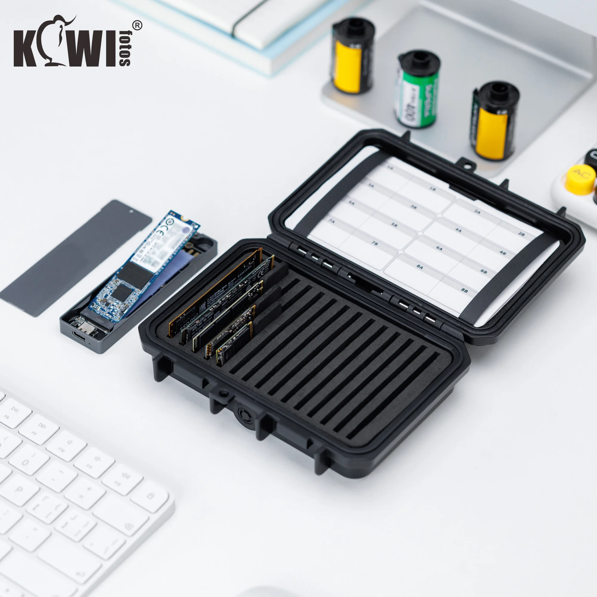 15 Slots M.2 Internal SSD Case IP67 Waterproof M.2 SSD Hard Drive Storage Box For M.2 2280/ 2260/ 2242/ 2230 Solid State Drives
