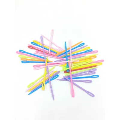 50PCS ABS Plastic Hand Sewing Needle DIY Knitting Tools Mixing Colors Are Shipped Randomly