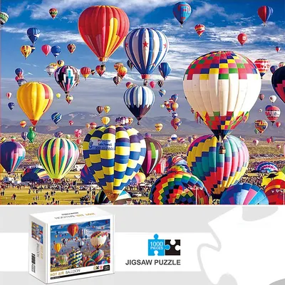 1000 Pieces Hot Air Balloon Jigsaw Puzzle Home Decor Adults Puzzle Games Family Fun Floor Puzzles