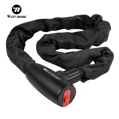 WEST BIKING Anti-theft Bicycle Lock MTB Road Bike Safety Chain Lock With 2 Keys Outdoor Cycling