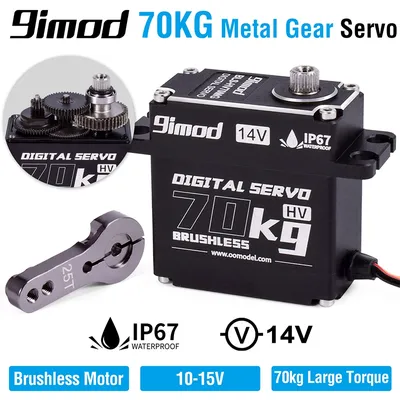 9imod BLS-HV70MG 70KG Digital Servo Motor HV High Torque 180°270°360°Waterproof Brushless Metal Gear