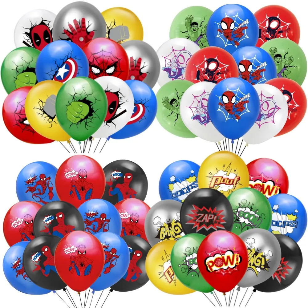 12 Inch Marvel Superhero Latex Balloon Set Avengers Spiderman Hulk Boys Birthday Party Baby Shower Party Decorations Kid Toys