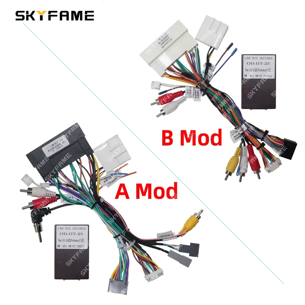 SKYFAME Car 16pin Wiring Harness Adapter Canbus Box Decoder Android Radio Power Cable For Hyundai Veloster OD-HY-23