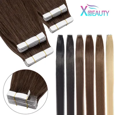 26 Inches Tape In Hair Extensions 100% Human Hair Adhesive Replaceable Seamless Skin Weft Tape