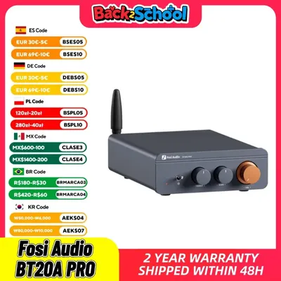 Fosi Audio BT20A Pro TPA3255 Bluetooth Sound Power Amplifier 300W x2 Mini HiFi Stereo Class D Amp Bass Treble For Home Theater