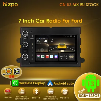 Hizpo Android 13 2 Din GPS Multimedia Player For Ford 500 F150 Explorer Edge Escape Sport Lincoln Expedition Mustang Car Radio