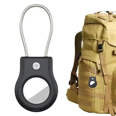 For Airtag GPS Tracker PC Hard Shell Protector Case For Air Tag Anti-Lost Device Wire Rope Keychains