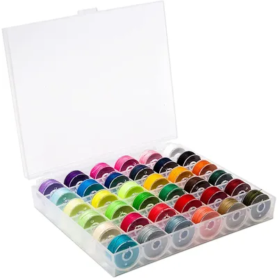 36Pcs Bobbins and Sewing Threads with Bobbin Case for Multiple Sewing Machine Embroidery Polyester
