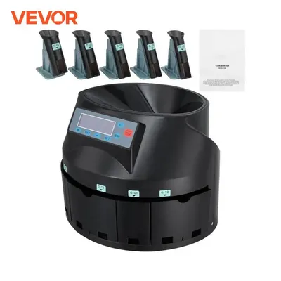 VEVOR 230/300 Coins/Min USD Coin Sorter Counter Professional Electric Automatic Machine LED Display