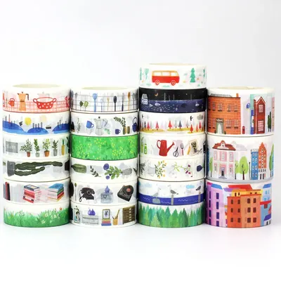 NEW 1PC. 10M Decorative Kitchen Books and Cactus Japanese Paper Washi Tape Set for Scrapbooking