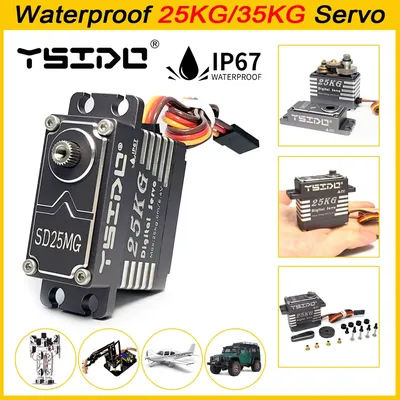 YSIDO SD25MG 25kg SD35MG 35KG Waterproof Servo 180° Full Aluminum Case Stainless Steel Gear High