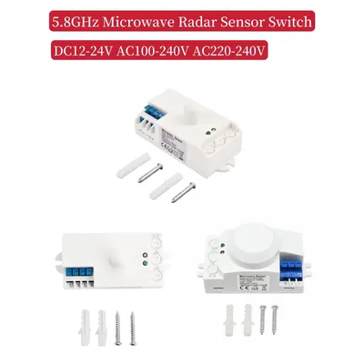 Indoor best quality microwave radar sensor light switch human movement DC12V-24V AC100V/220V-240V