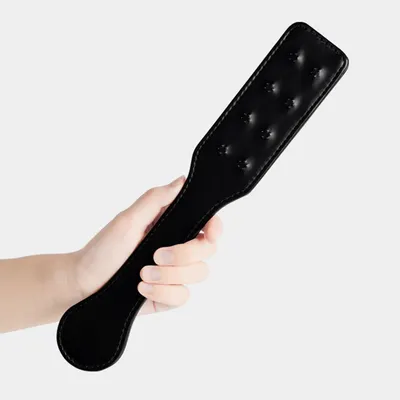 32CM Enhance Pain Stainless steel Spikes PU Leather Spanking Paddle Slapper Whip for Horse Training