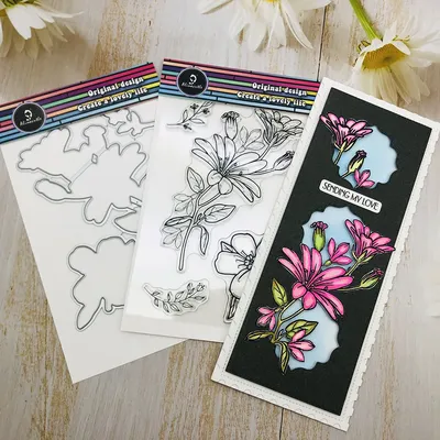 Alinacutle CLEAR STAMP Floral Flower Etched Dies Cut Die DIY Card Scrapbooking Paper Craft Rubber